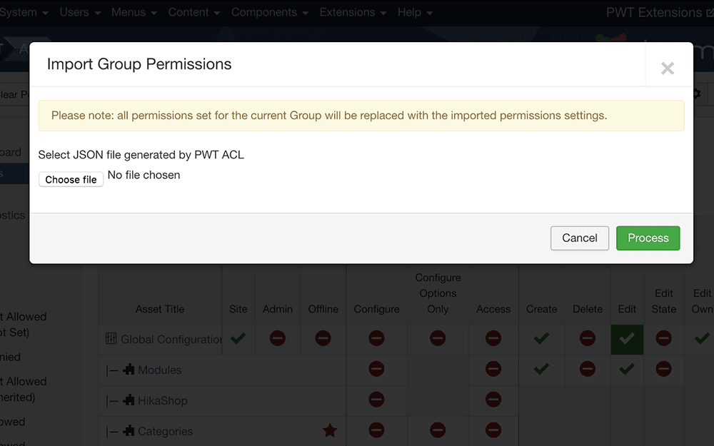 Export and import ACL permissions